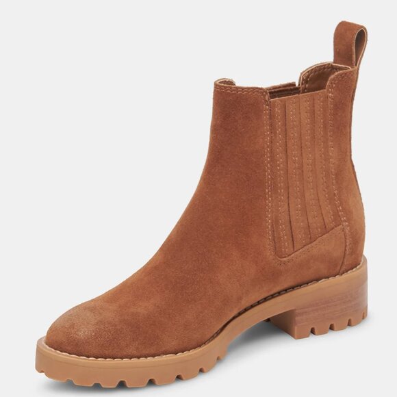 NEW DOLCE VITA Suede Fraya H2o Booties brown for women 563tn - Picture 8 of 9